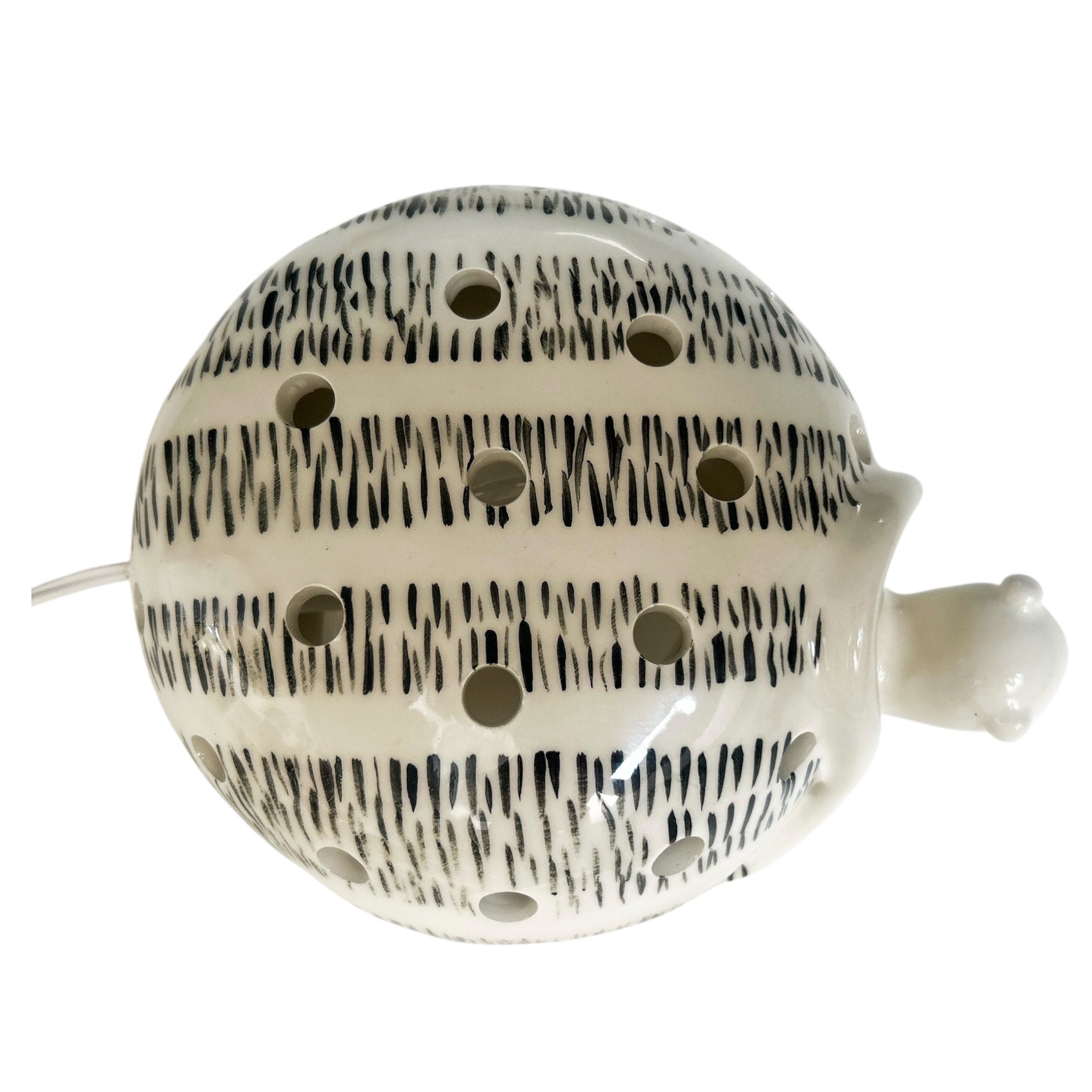 Lampe tortue en céramique en blanc