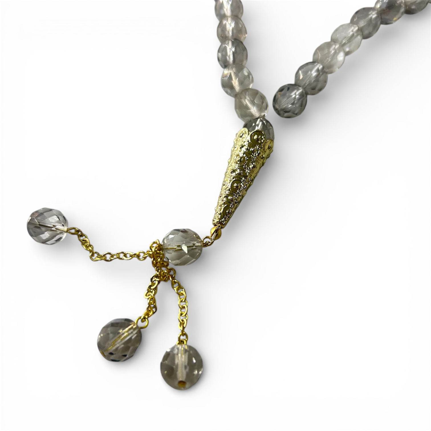 Chapelet raffiné en cristal de bohème jaune