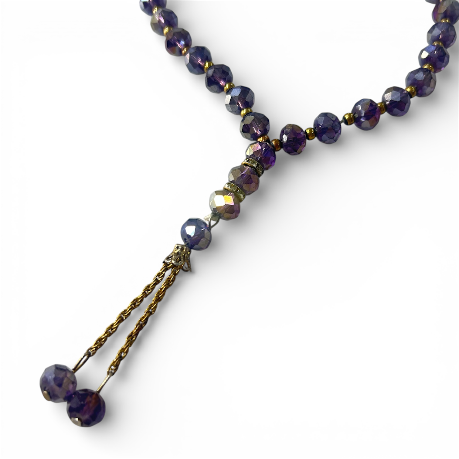 Chapelet raffiné en cristal de bohème jaune