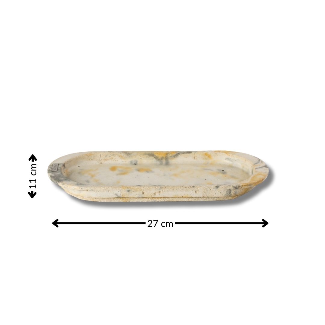 Oval concrete tray (27 x 11 cm)