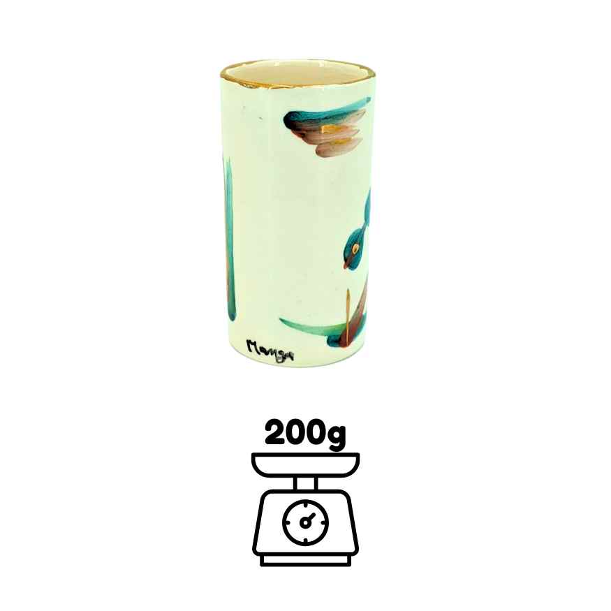 Handmade ceramic gold tea glass