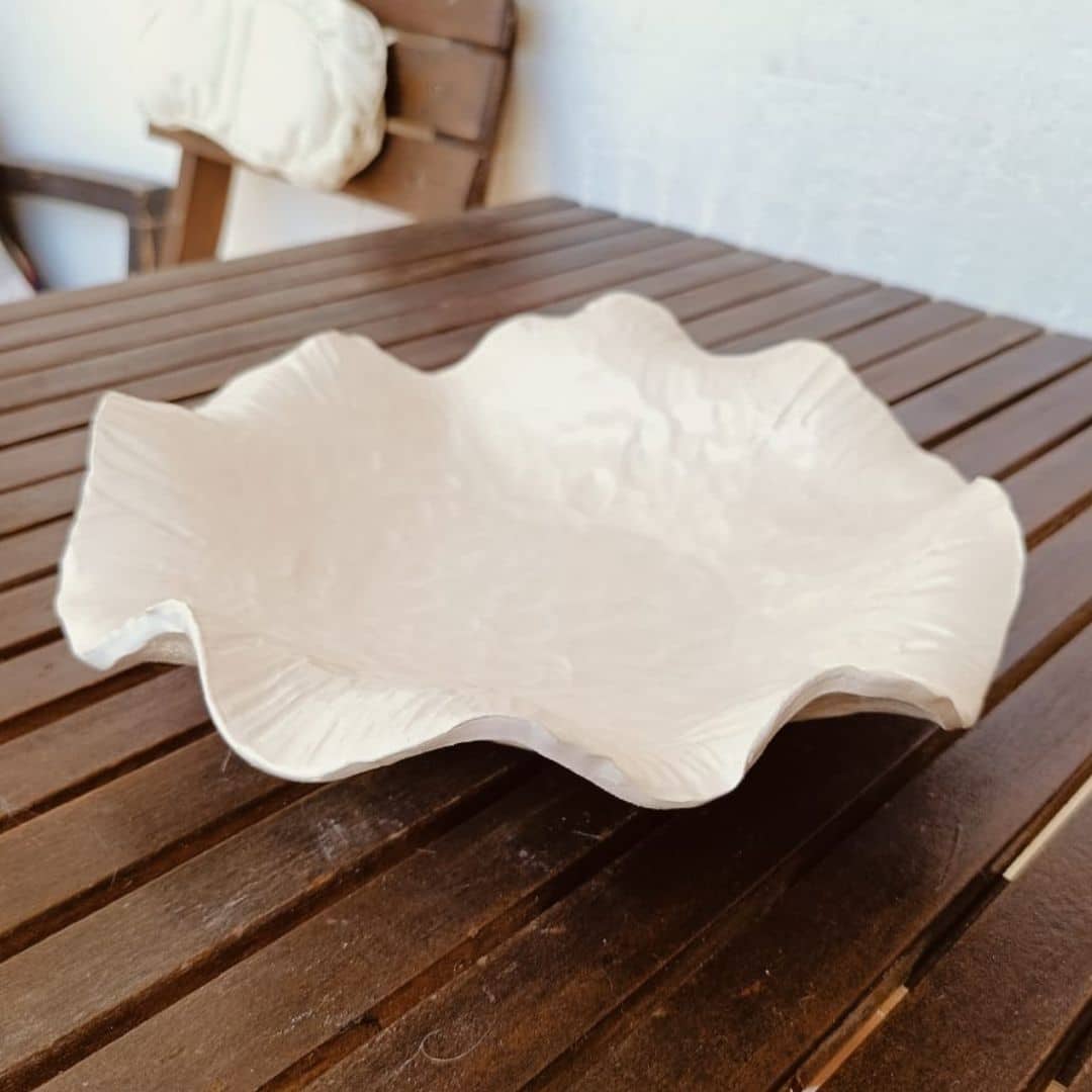 100% food-safe ceramic fruit basket - Handmade (28 x 8 cm)