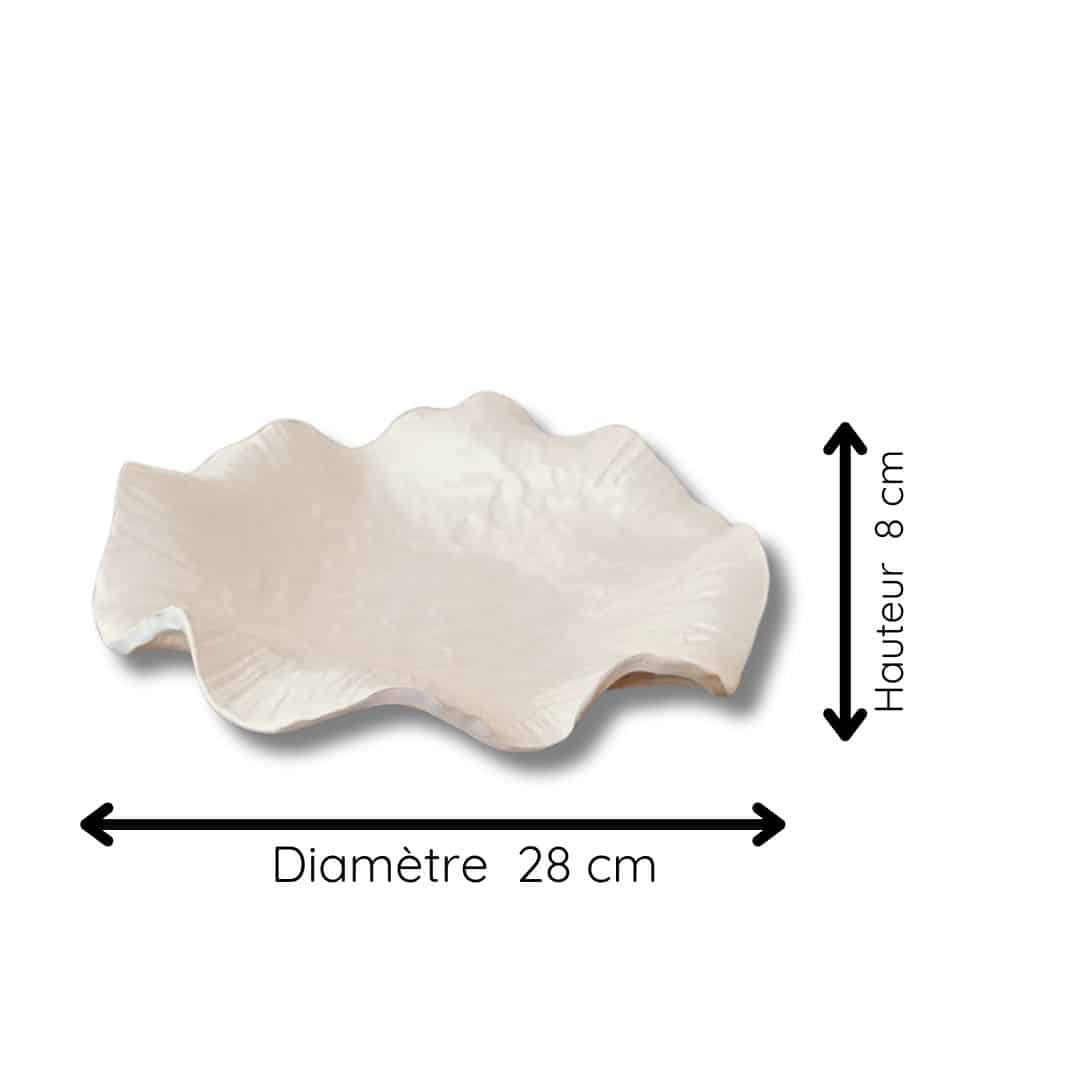 100% food-safe ceramic fruit basket - Handmade (28 x 8 cm)