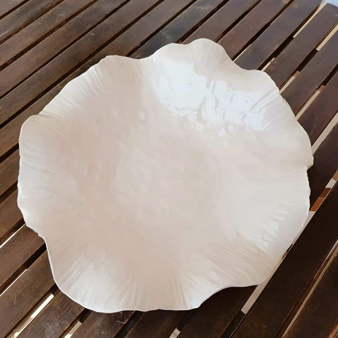 100% food-safe ceramic fruit basket - Handmade (28 x 8 cm)