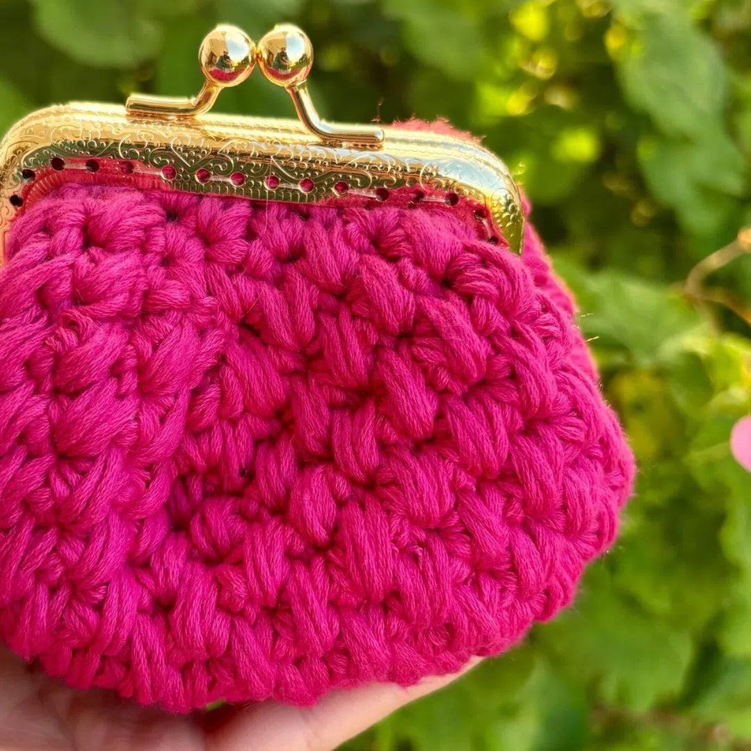 Porte monnaie Rose crochet