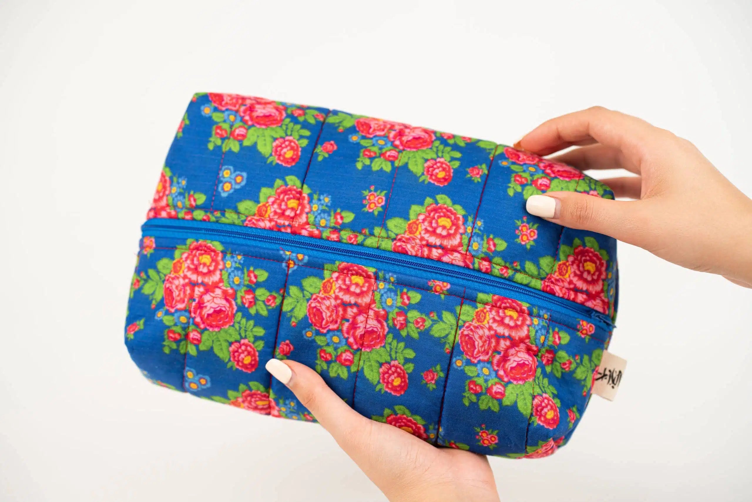 TROUSSE DE TOILETTE Imprimé Fleuri, Inspiré des Foulards Tunisiens