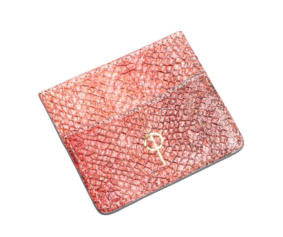 Porte-cartes en cuir de peau de saumon "Rudhira Cardholder"