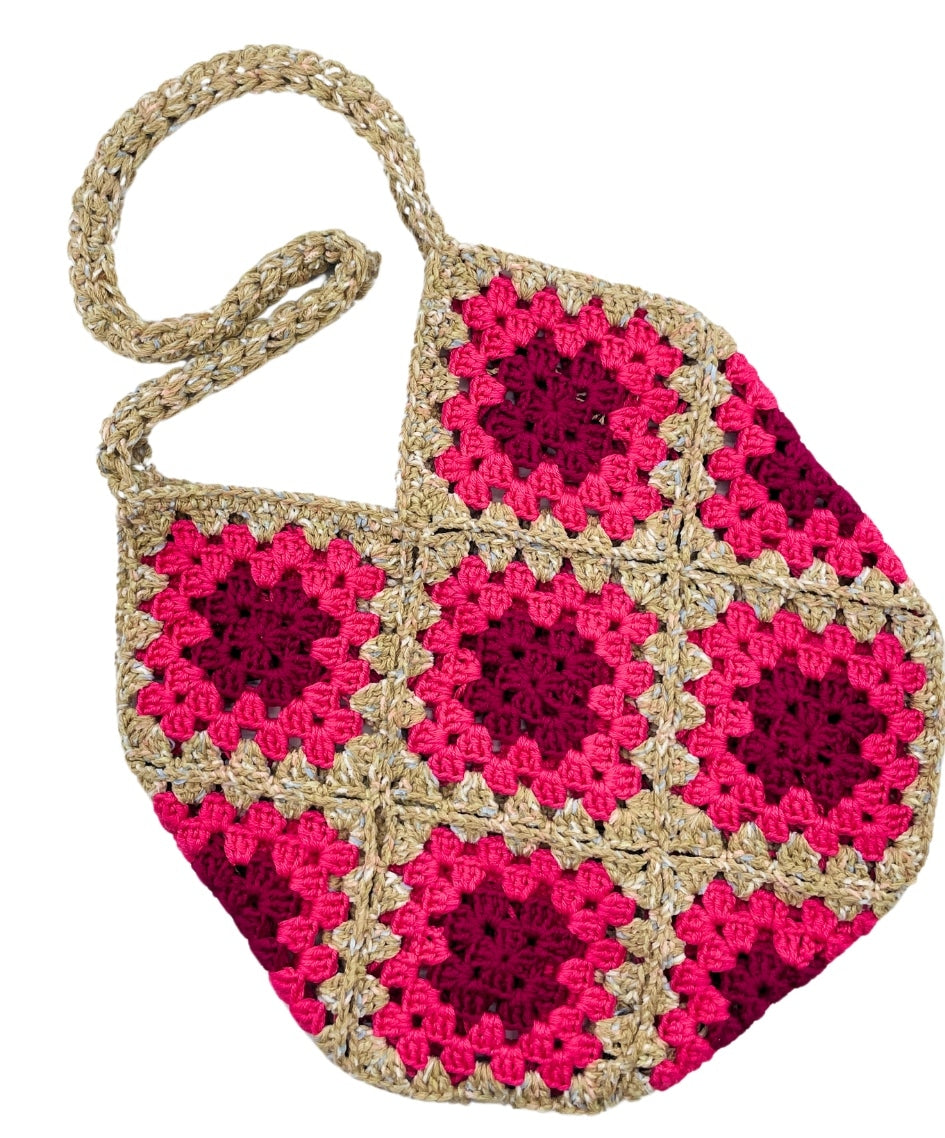 Sac en crochet rose