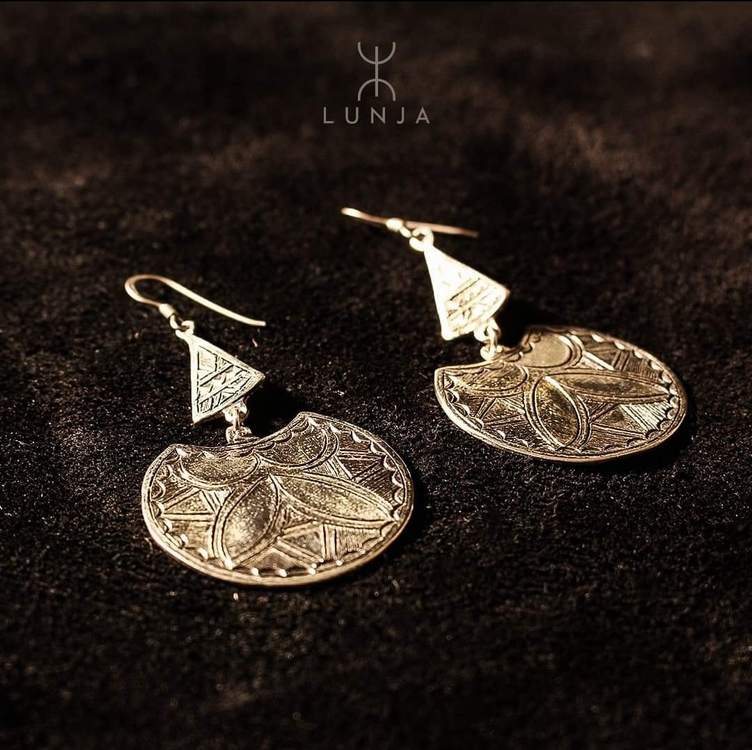 Boucle D'oreille En Argent Berbère, boucles design traditionnel pour femmes