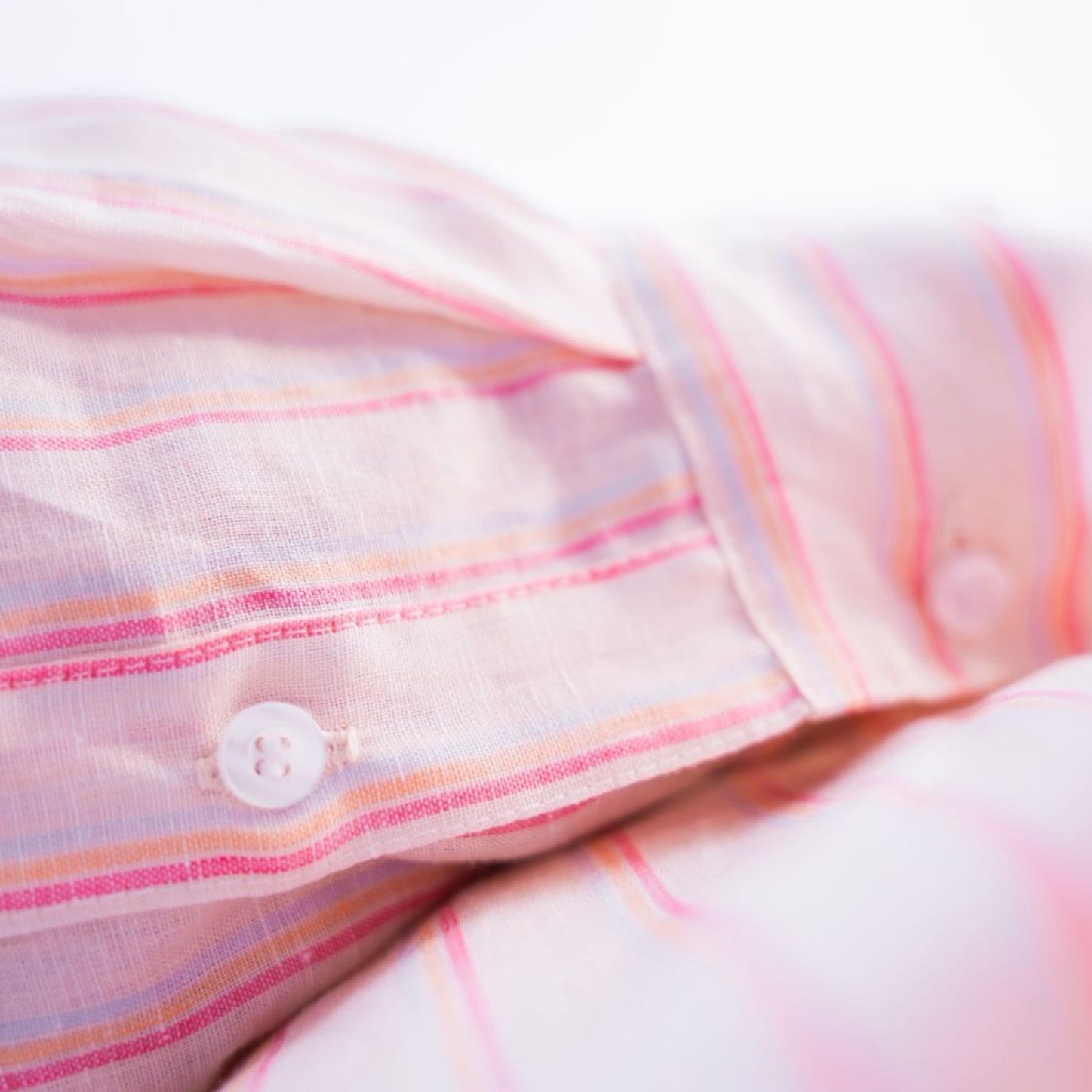 Set en lin beige à rayures