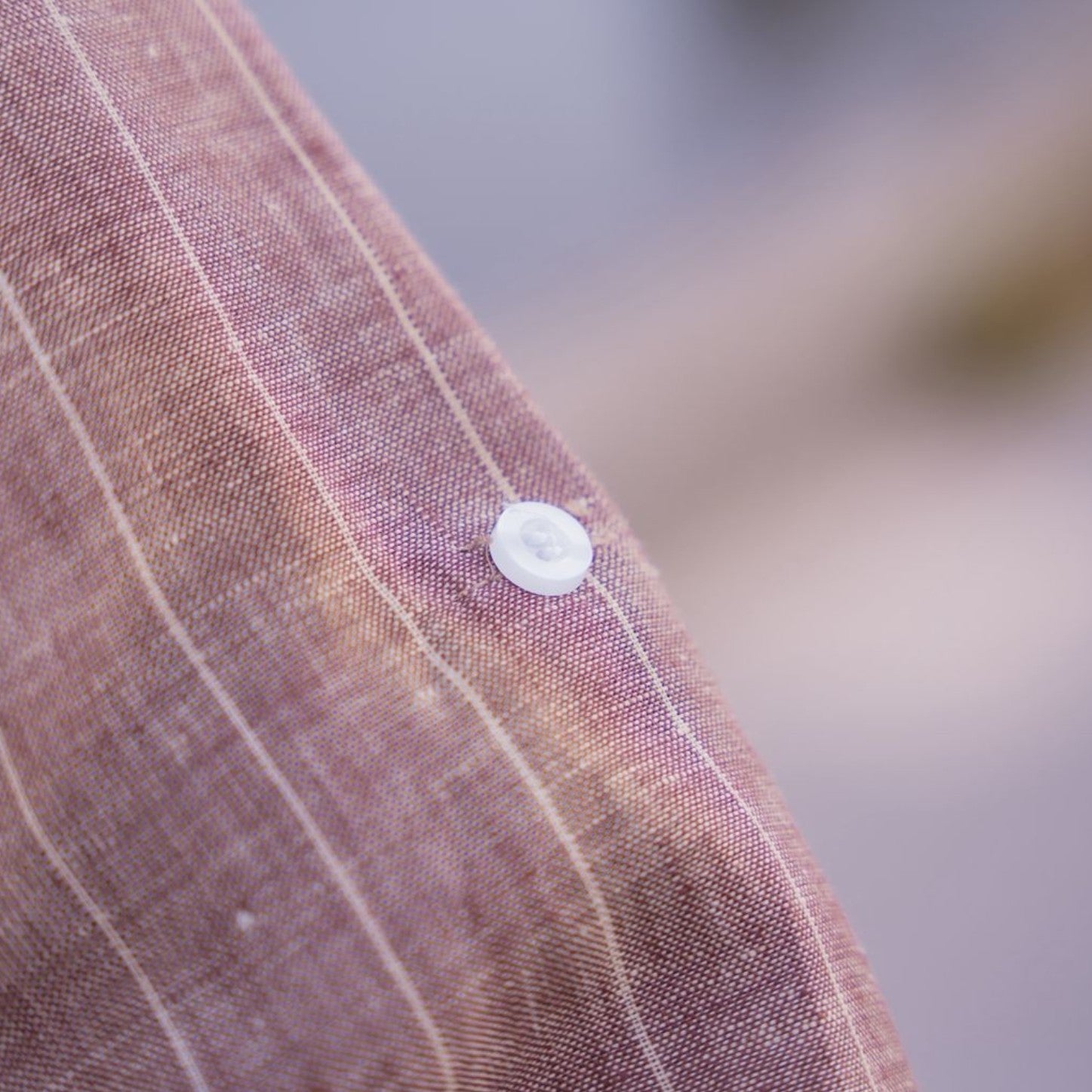 Set en lin marron à rayures