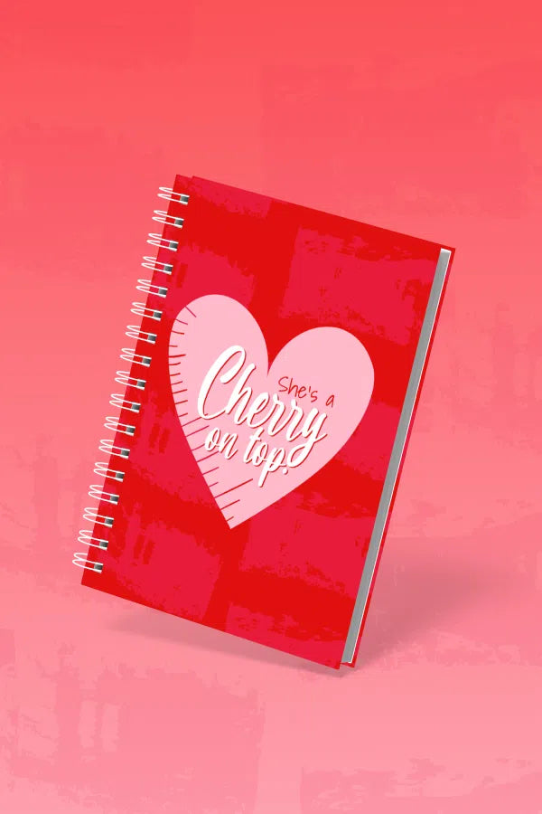 Cahier A5 Couverture Rigide - Design Cerise Inspirant