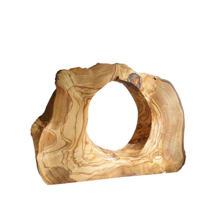 Vase hydroponique en bois d'olivier naturel, artisanal et écoresponsable