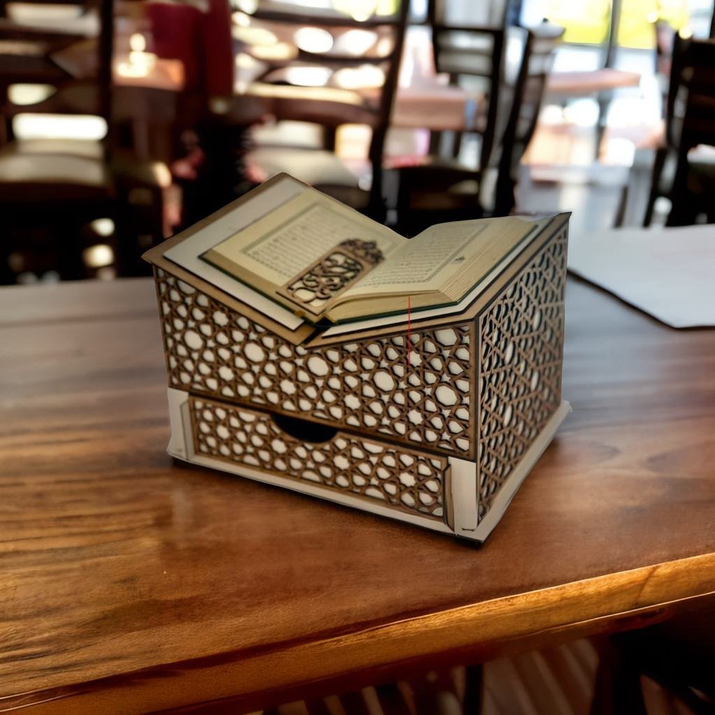 Decorative Quran Holder with Drawer