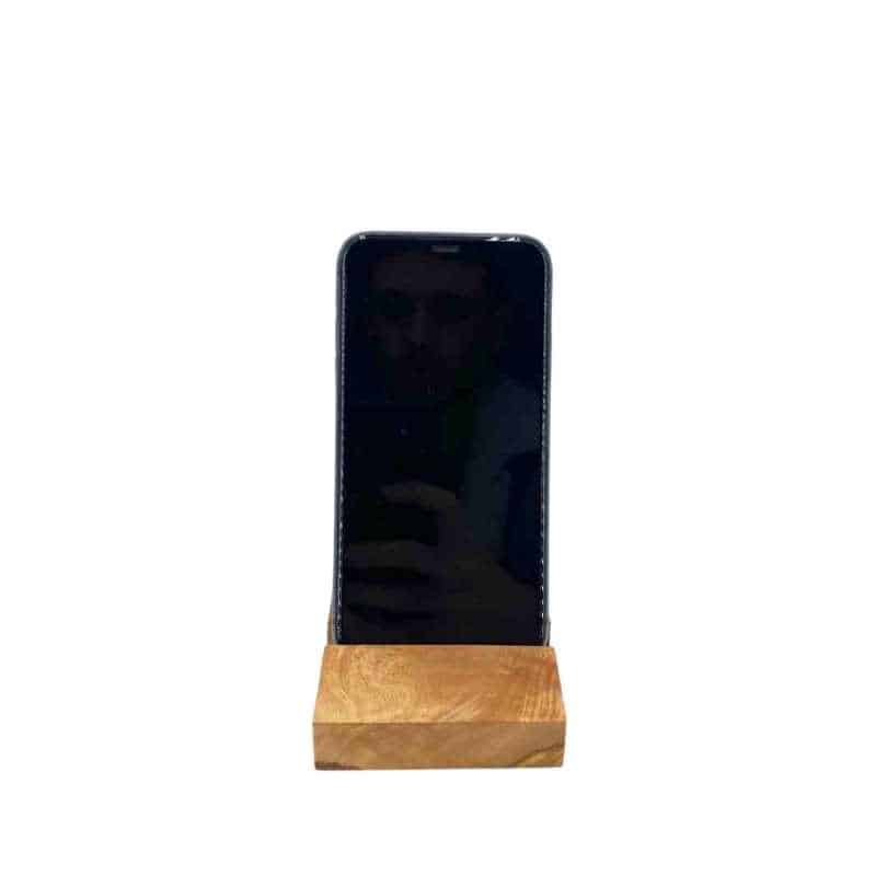 Support de téléphone en bois d'olivier - artisanal et naturel