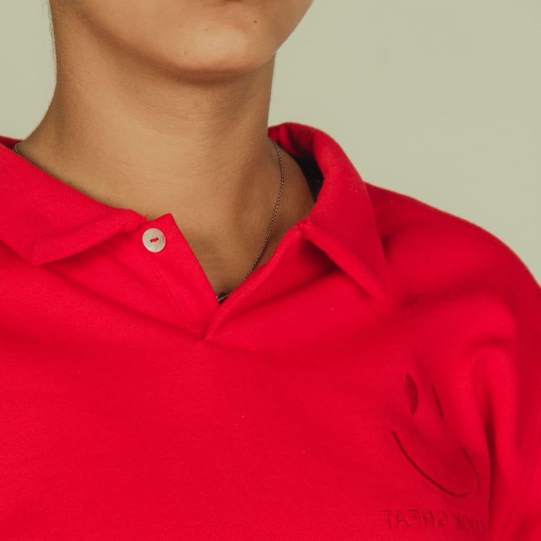 Sweat-Polo loose fit unisexe « YOU LOOK GREAT TO DAY » avec détail en wax