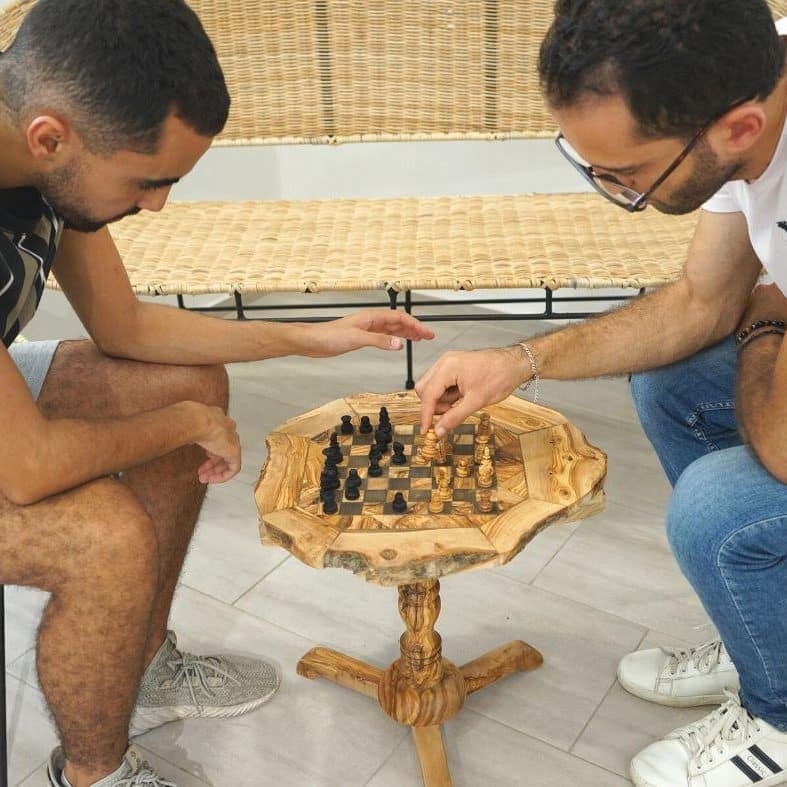 Table Jeux D’échec Avec Tiroirs + Pions | 50*50