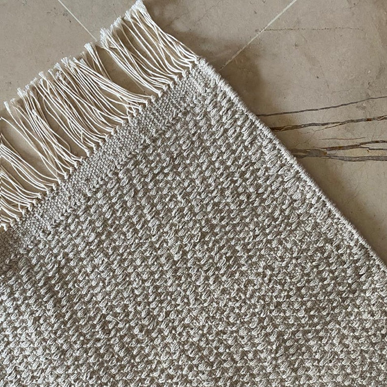 Tapis en coton JERIDA tissé à plat – Personnalisable en Laine ou Soie Végétale