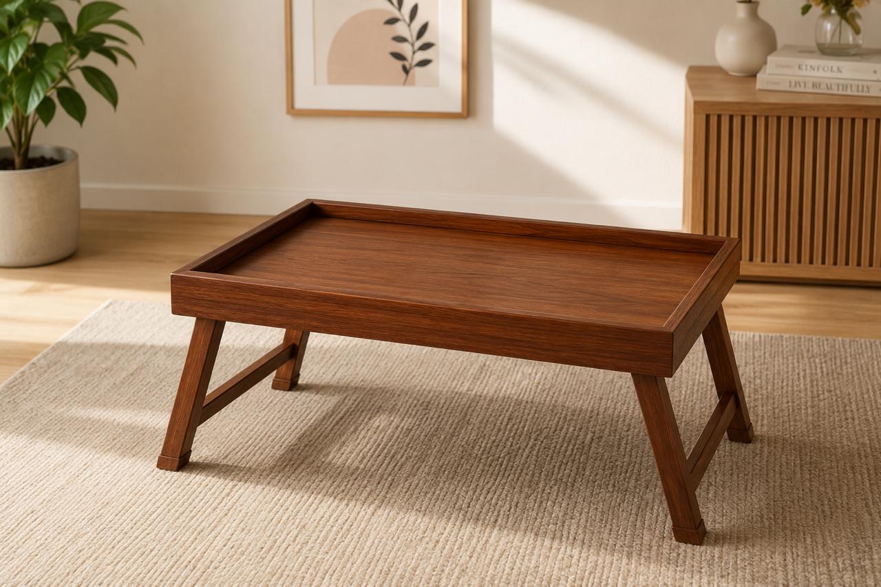 Table pliante bois foncé compacte (40x30 cm)