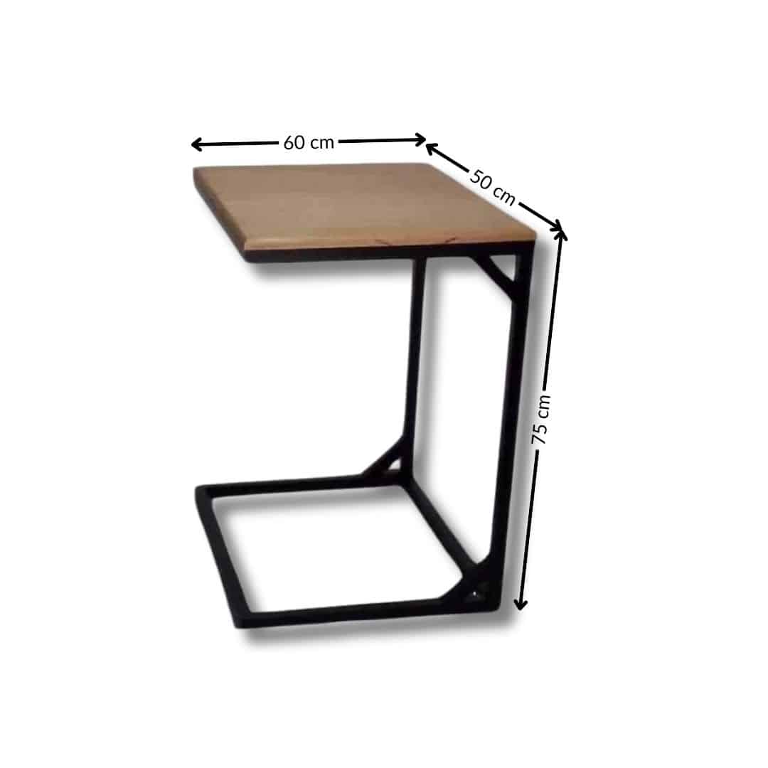 Table multitâche avec tabouret assorti en bois noble et acier