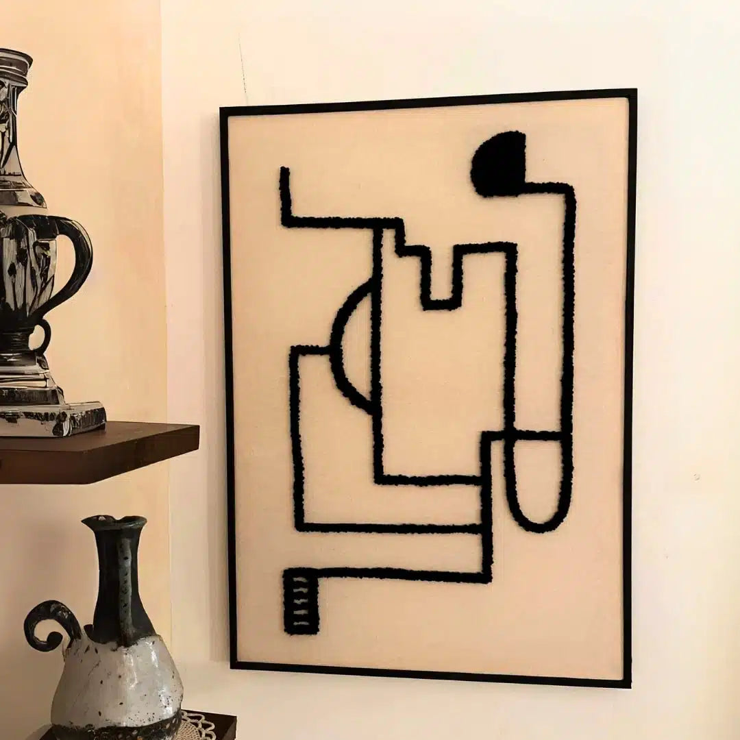 Tableau décoratif brodé abstrait (100 x 80 cm)