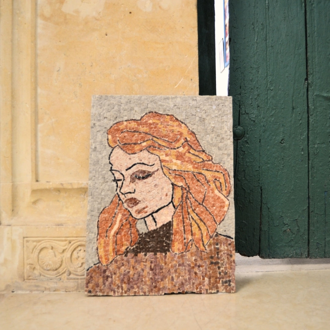 Tableau décoratif en Mosaïque design femme blonde