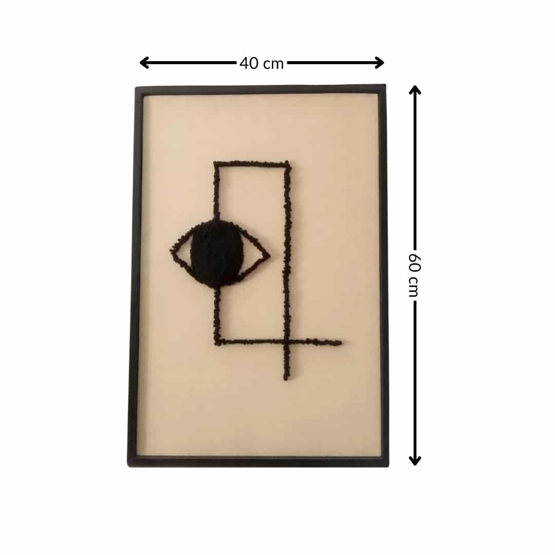 Tableau décoratif œil brodé à la main (60 x 40 cm)