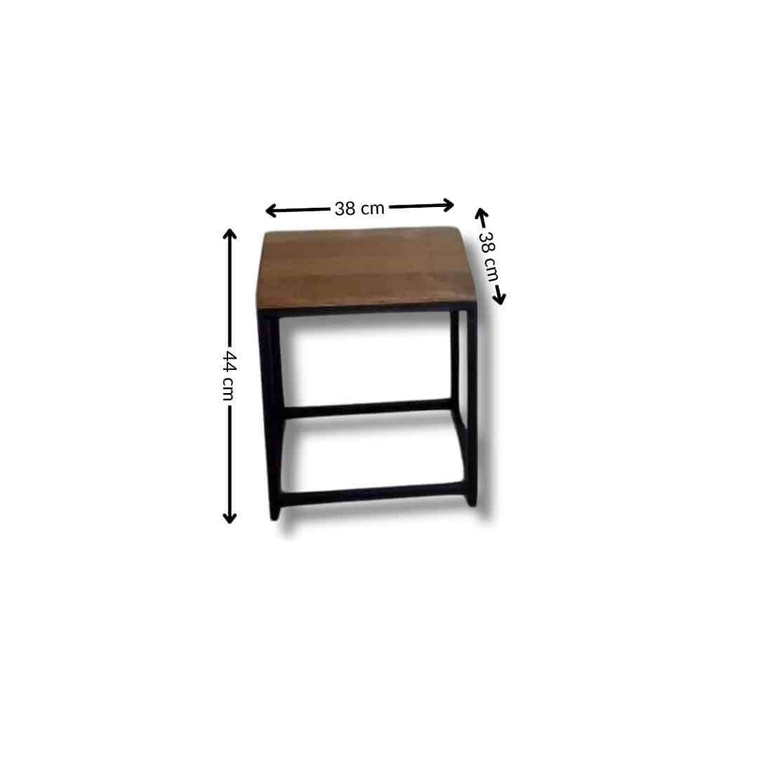 Table multitâche avec tabouret assorti en bois noble et acier
