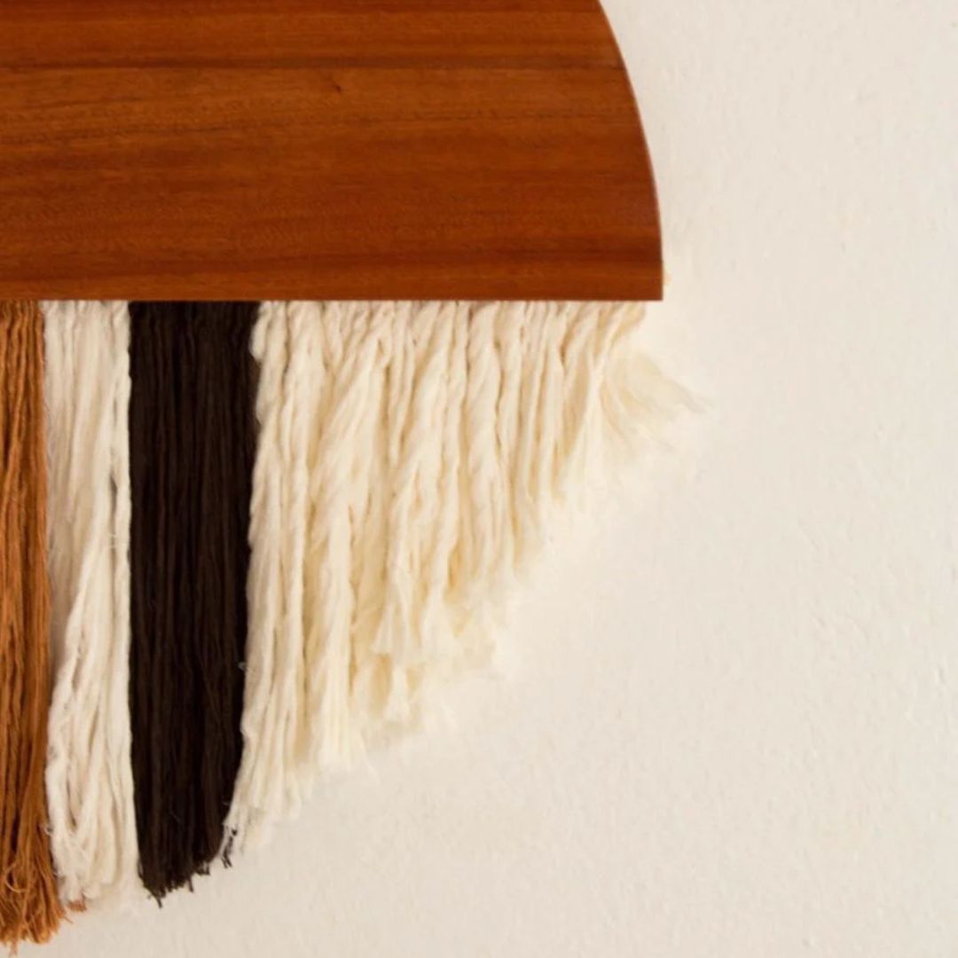Half-circle wood & macrame wall hanging