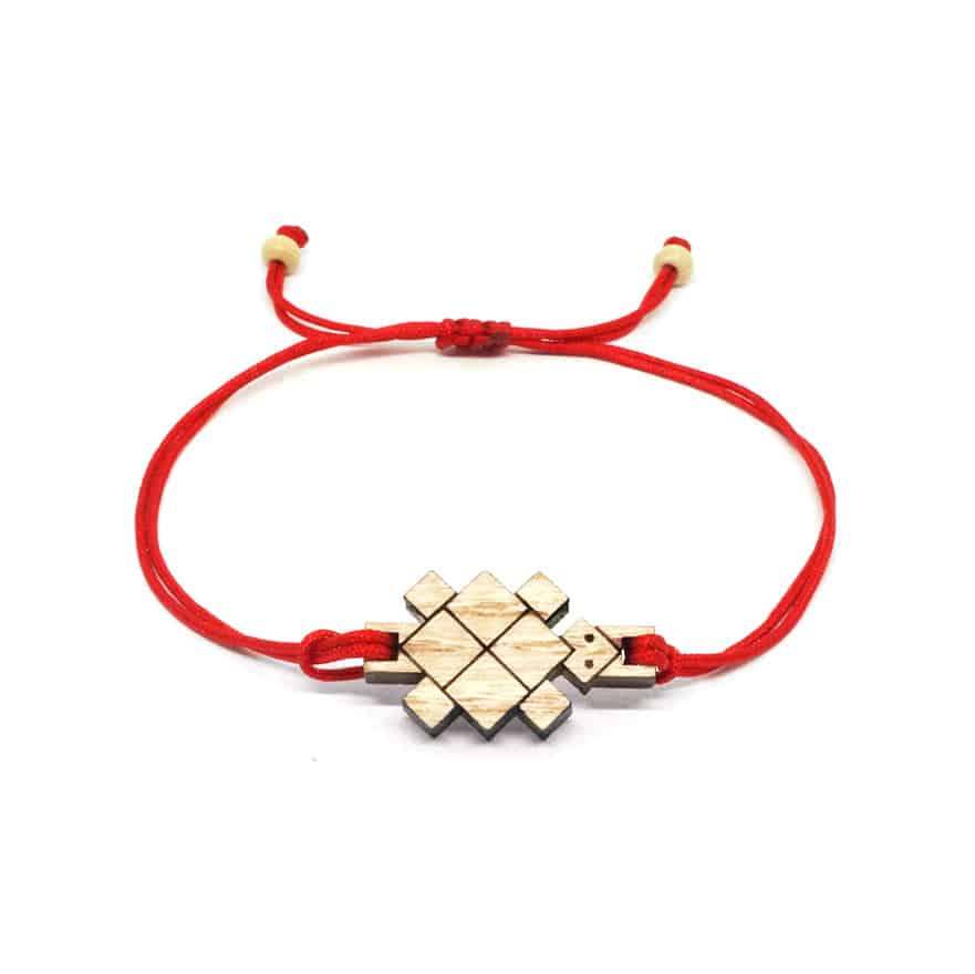Adjustable Cord Bracelet with Origami Turtle Pendant