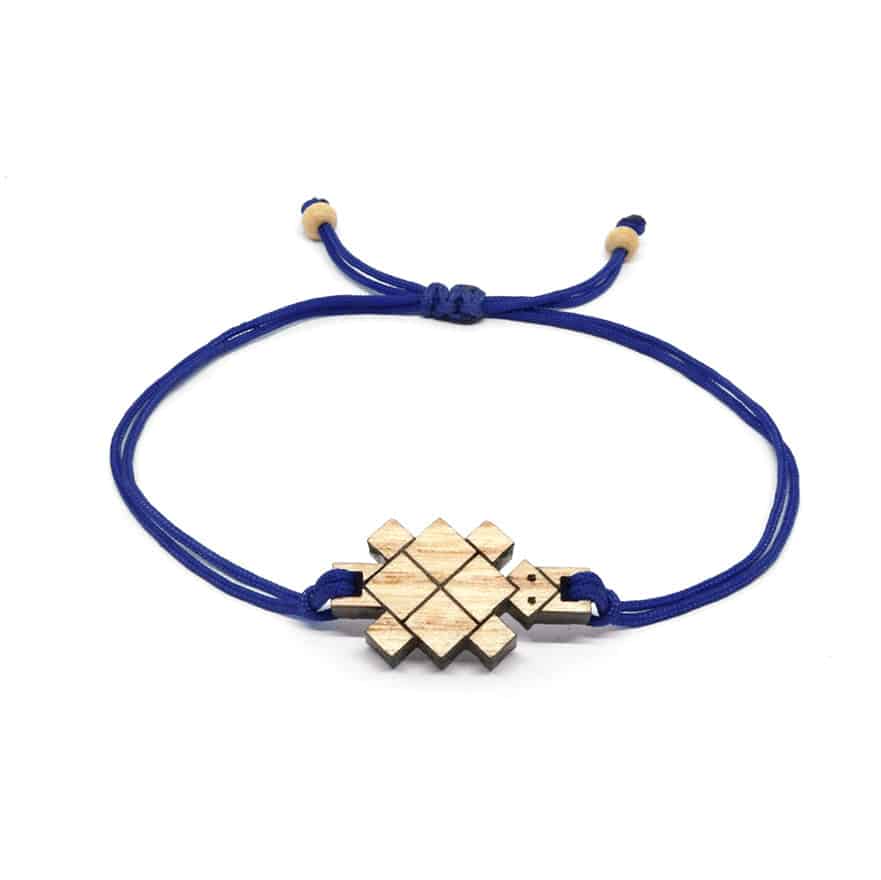 Adjustable Cord Bracelet with Origami Turtle Pendant