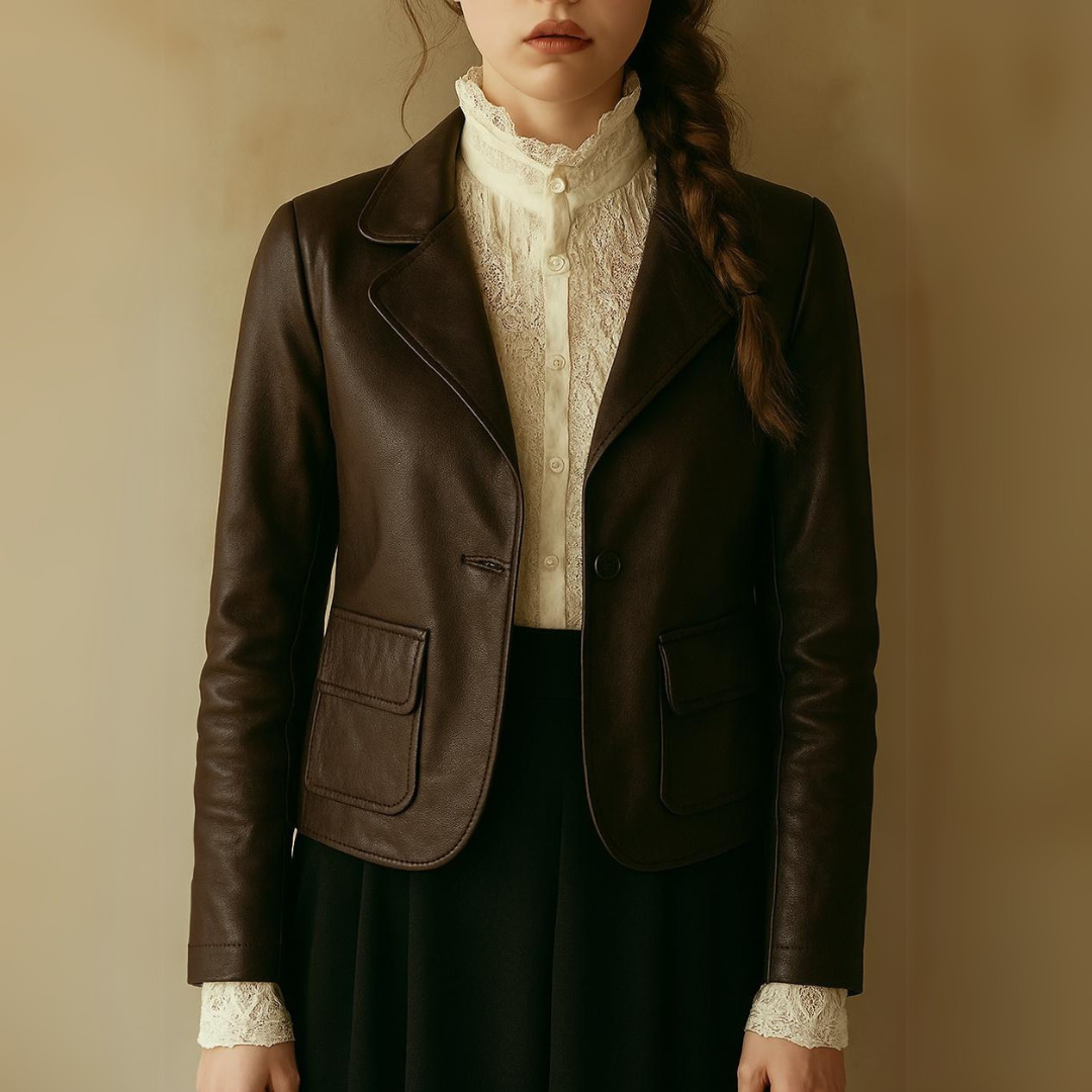 Veste courte cuir victorien vintage XS/S unique