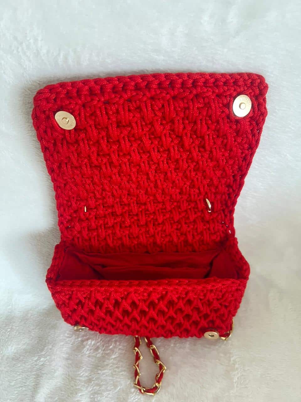 sac crochet rouge élégant fait main