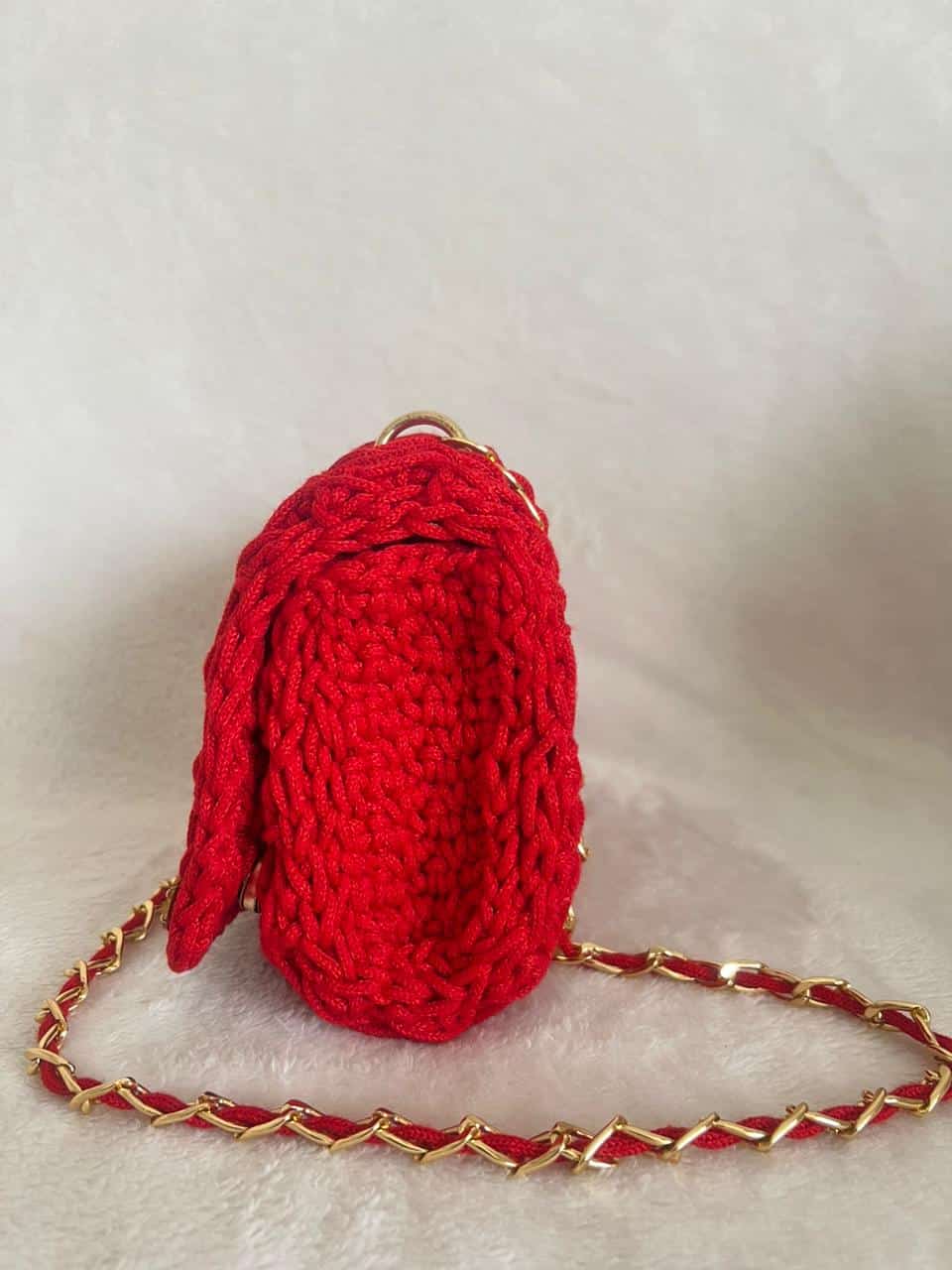 sac crochet rouge élégant fait main