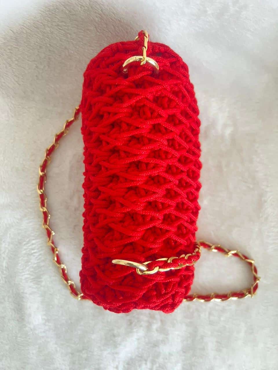 sac crochet rouge élégant fait main