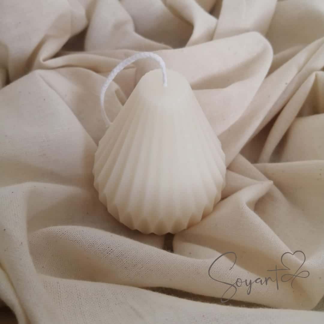 Natural pear-shaped candle