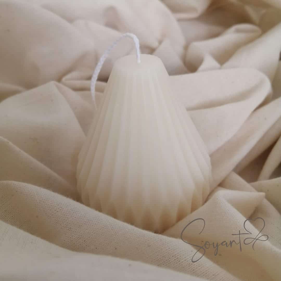 Natural pear-shaped candle