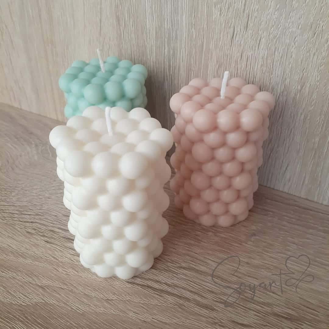 Natural pearl-shaped candle