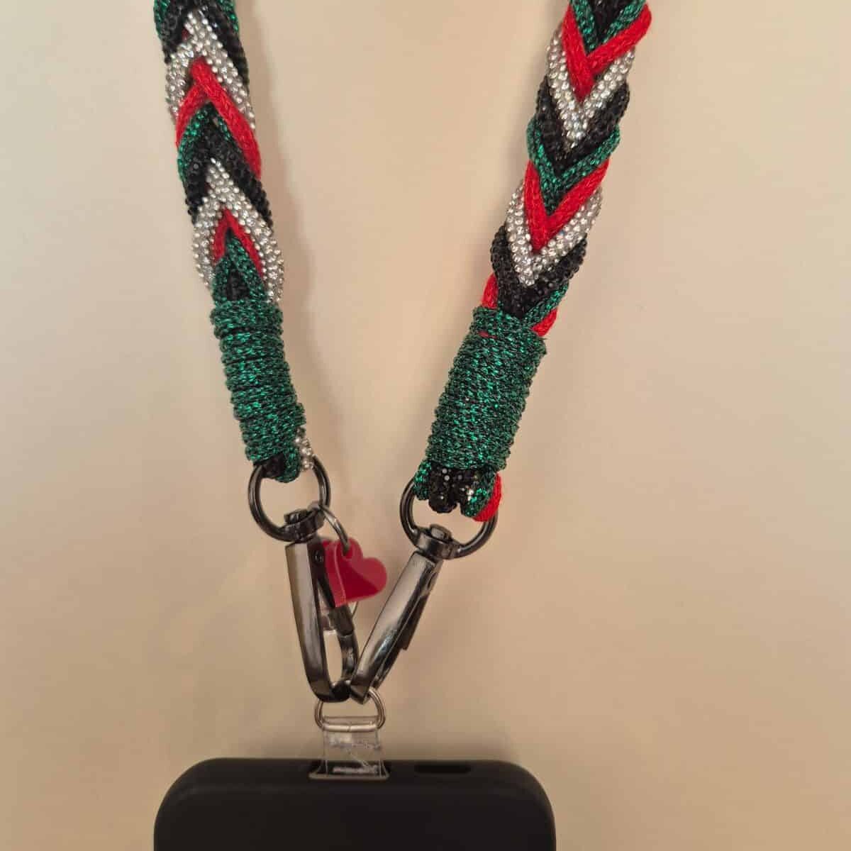 Chaîne de téléphone Palestine in my Heart – Tressée à la main (Taille standard 1,20 m)