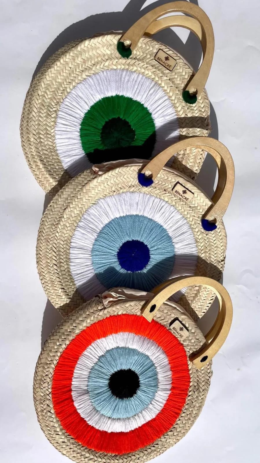 couffin moderne avec des mains en bois avec doublure et fermeture – bleu خرزة