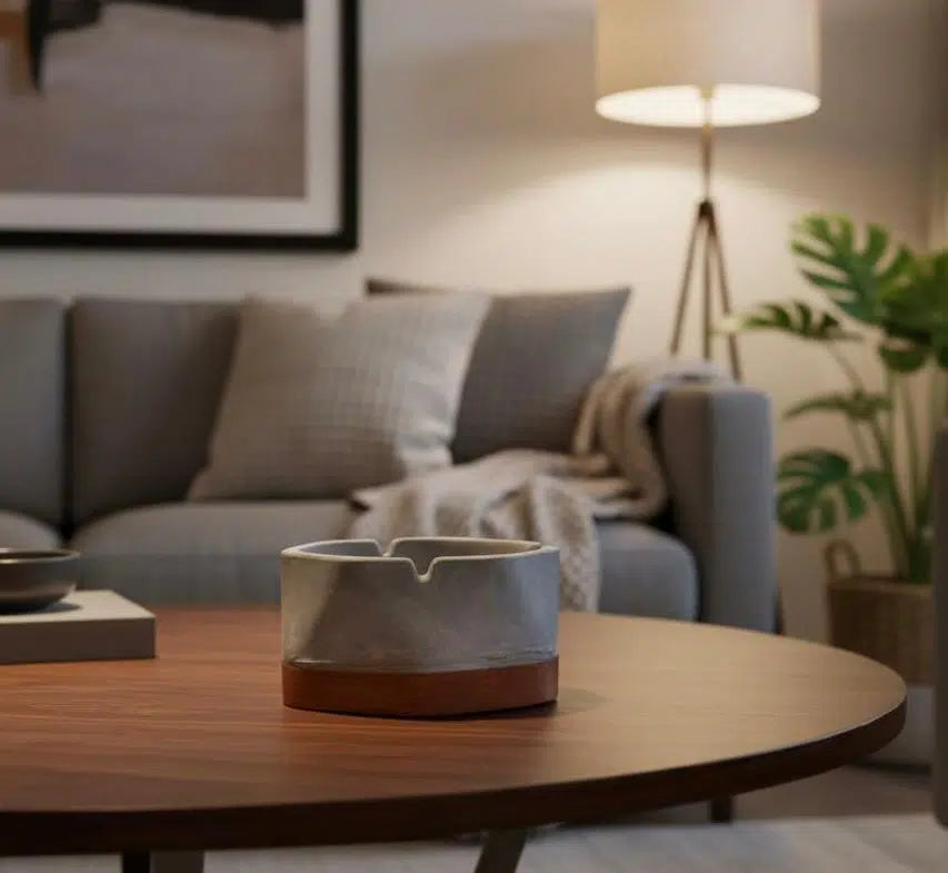 Cendrier design en béton fibré