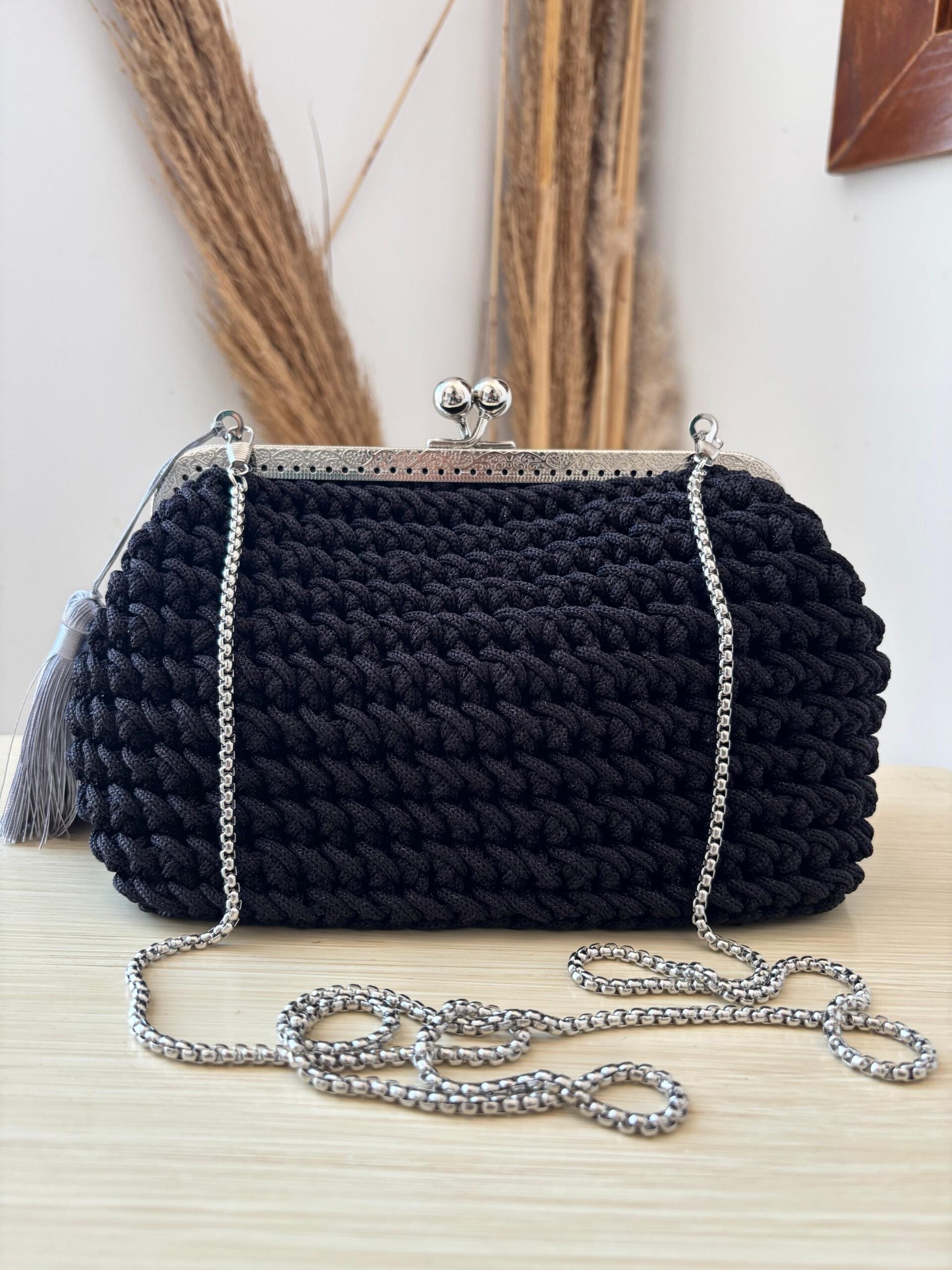 sac click clack noir fait main