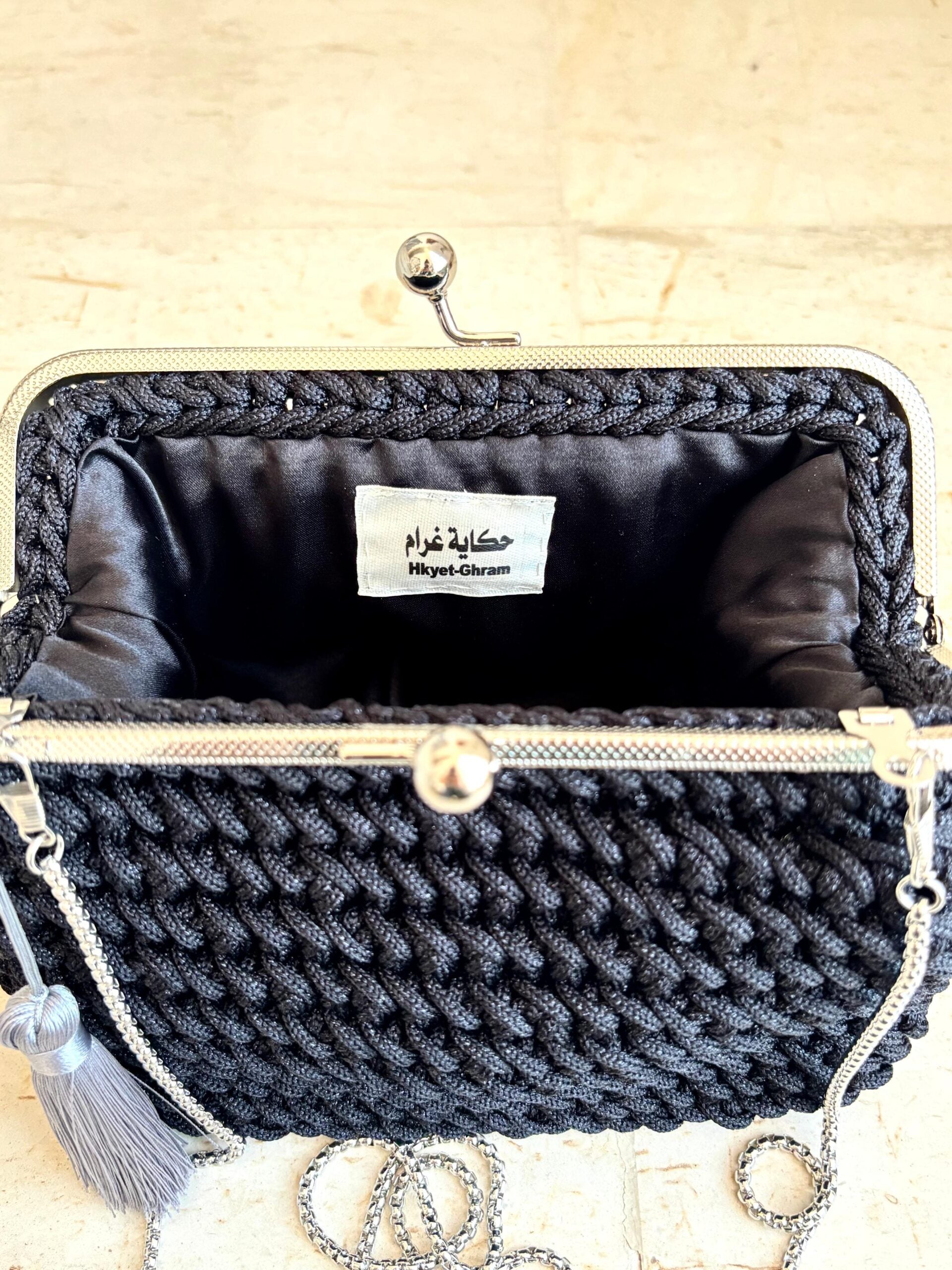 sac click clack noir fait main