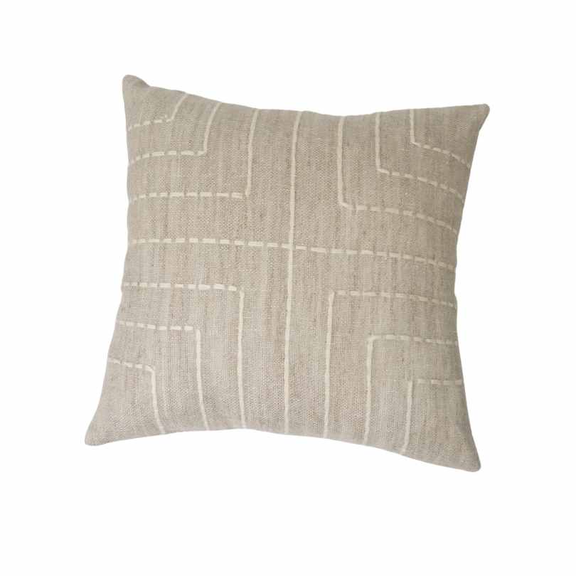 Kamaraya linen cushion cover, handmade linen cover, 100% natural handmade cover, gray cross pattern cover