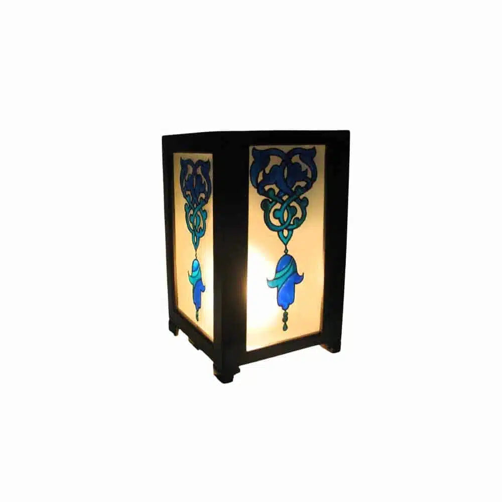 Abat jour en bois et verres