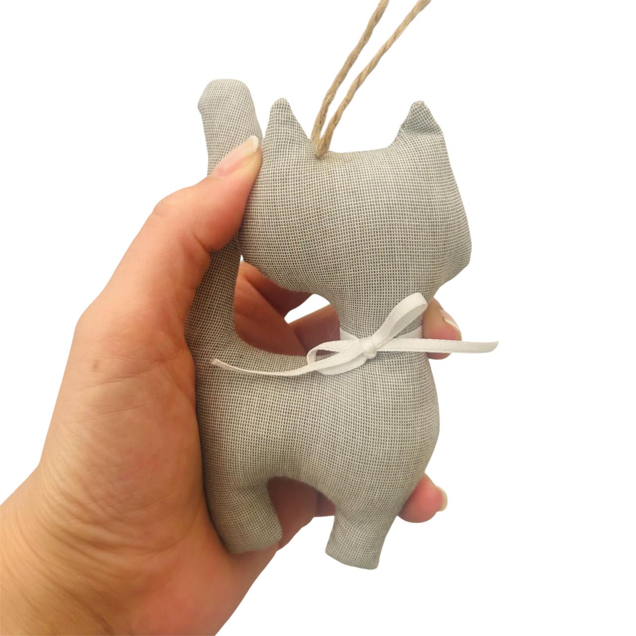 Chat en tissu pour suspension déco ou bijou de sac