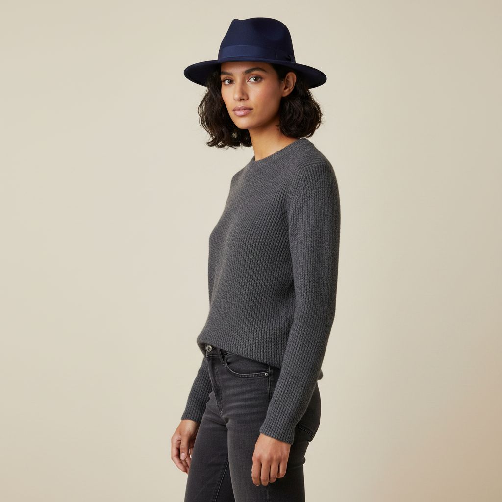 Chapeau laine bleu marine