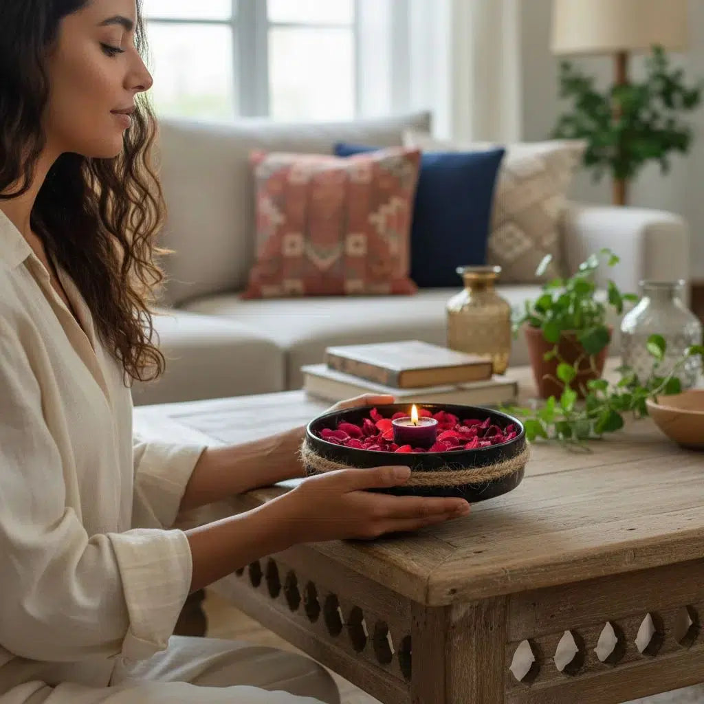 Assiette céramique noire décorative 20 cm