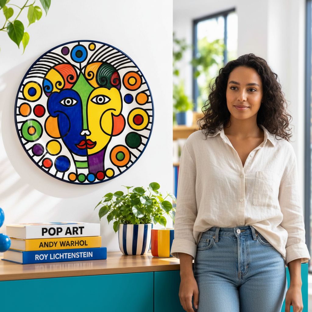 Assiette murale décorative multicolore pour un intérieur tendance