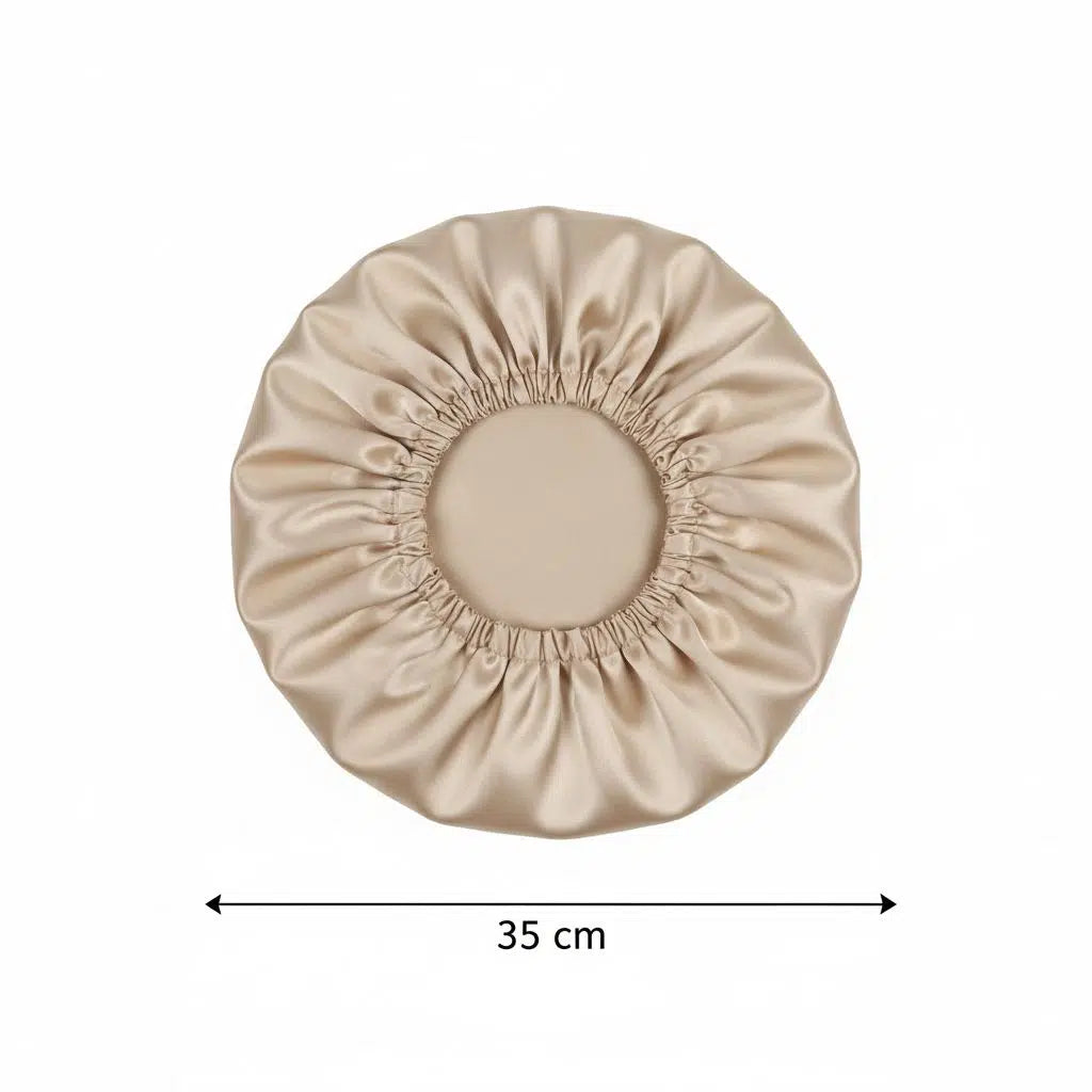 bonnet satin beige d'orée pour une protection cheveux élite
